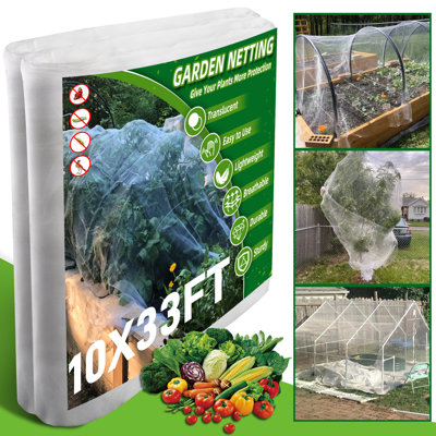 Garden Netting - Ultra Fine Garden Netting Pest Barrier For Vegetable, Plants, Fruits, Flowers And Crops Greenhouse Row Cover Raised Bed Patio Mesh Netting