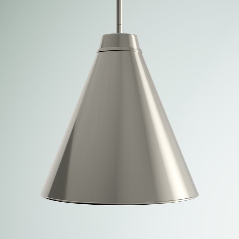 Haveman 1-Light Dimmable Adjustable Length Pendant, Polished Nickel, 27" H x 24" W x 24" D