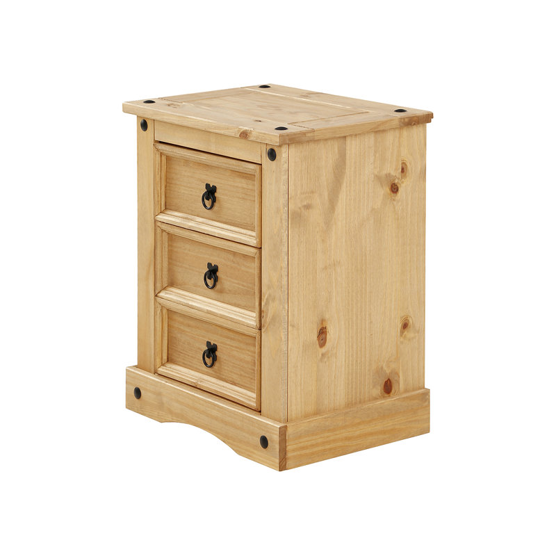 Dean 53cm W Solid Wood Bedside Table