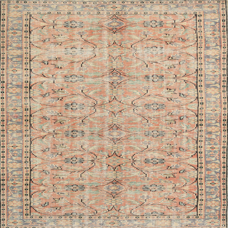 Tapis oriental en laine brun clair Oriental, Carré 5 pi