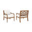 Fauteuil club en bois avec coussin blanc Breger (ensemble de 6) Breger-1570390297