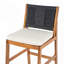 Ensemble de tabourets de bar 4 pièces en bois d'acacia massif et osier tissé, durable et élégant pour le patio et le balcon-1669120191