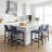 Full Assembled 26"H Counter Stool, Saddle Leather Upholstered Bar Stool With Padded Seat, Counter Height Barstool With Metal Frame Footrest For Kitchen Island Bar Counter, Blue-306793910-307711199