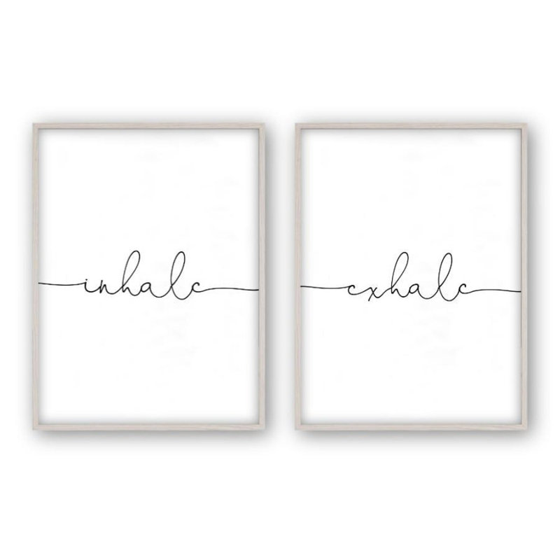 Inhale Exhale - 2 Piece Print, White Oak Frame, 41 cm H x 31 cm W