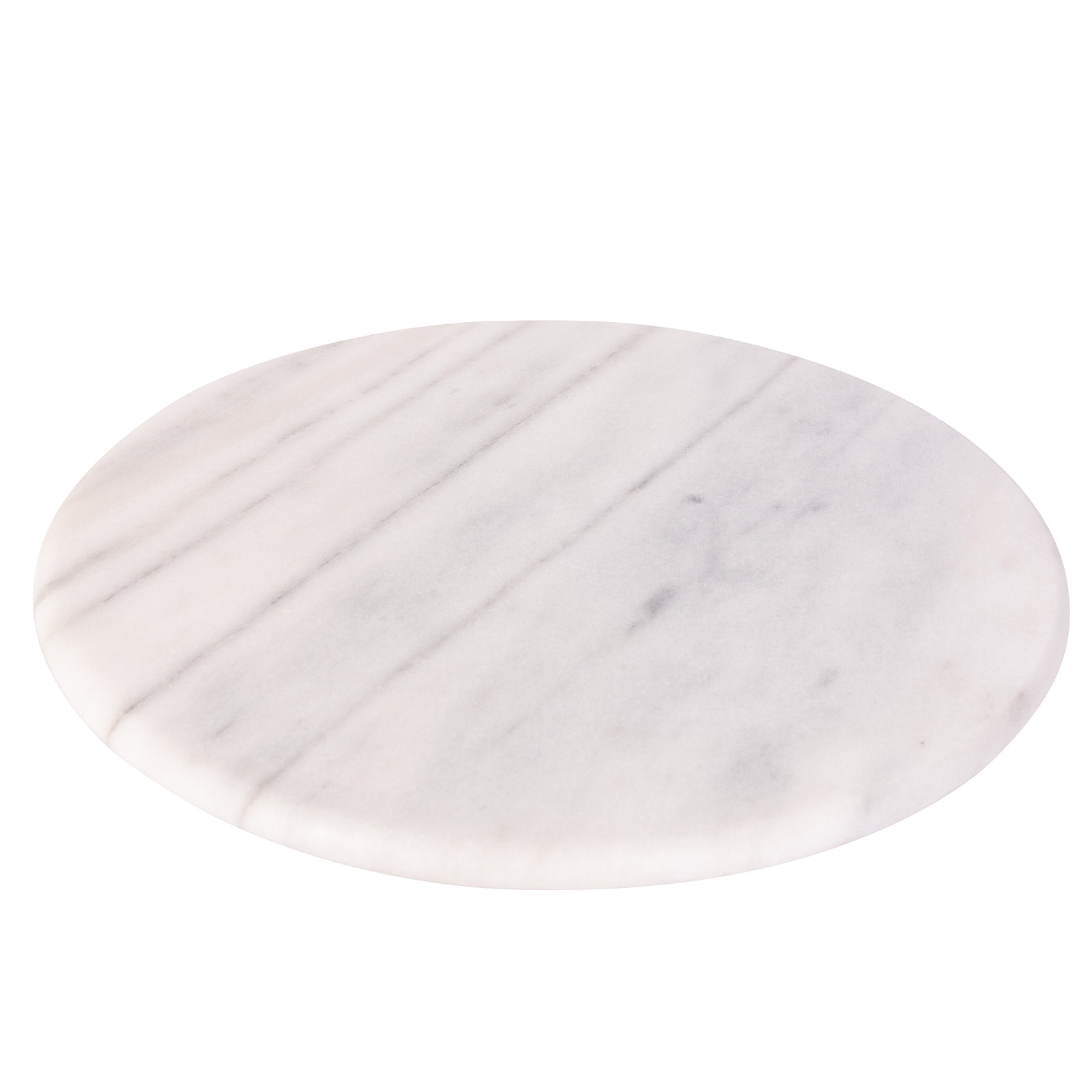 Genuine Marble Lazy Susan, White Matte
