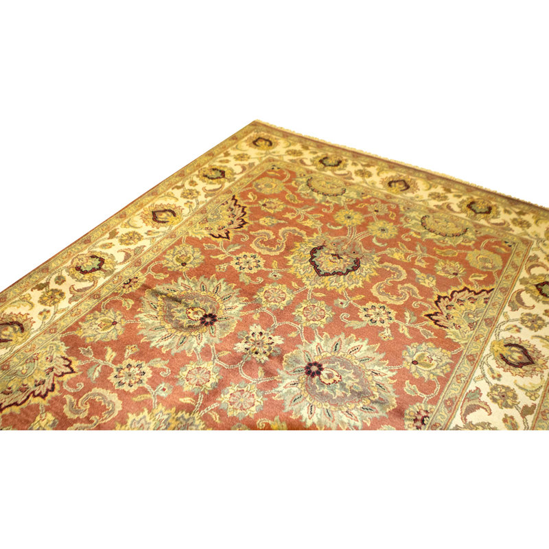 Tapis rouille et ivoire noué à la main de haute qualité