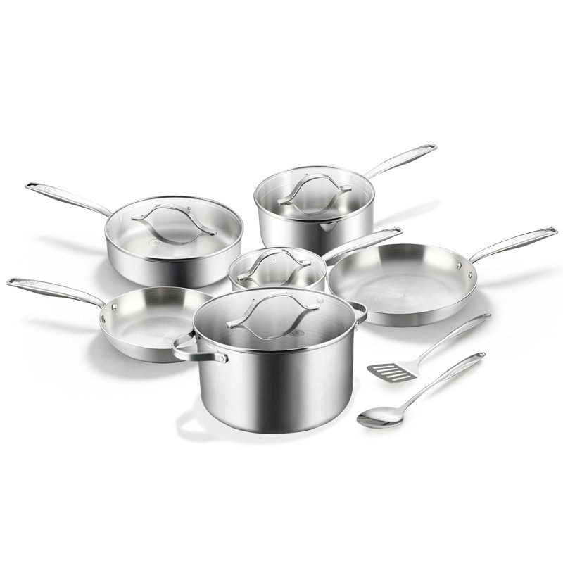 Essential Series - Batterie de cuisine 12 pièces - Triplement en acier inoxydable