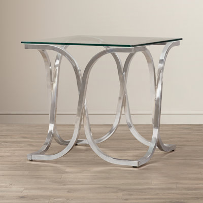 Rosso Glass Top End Table