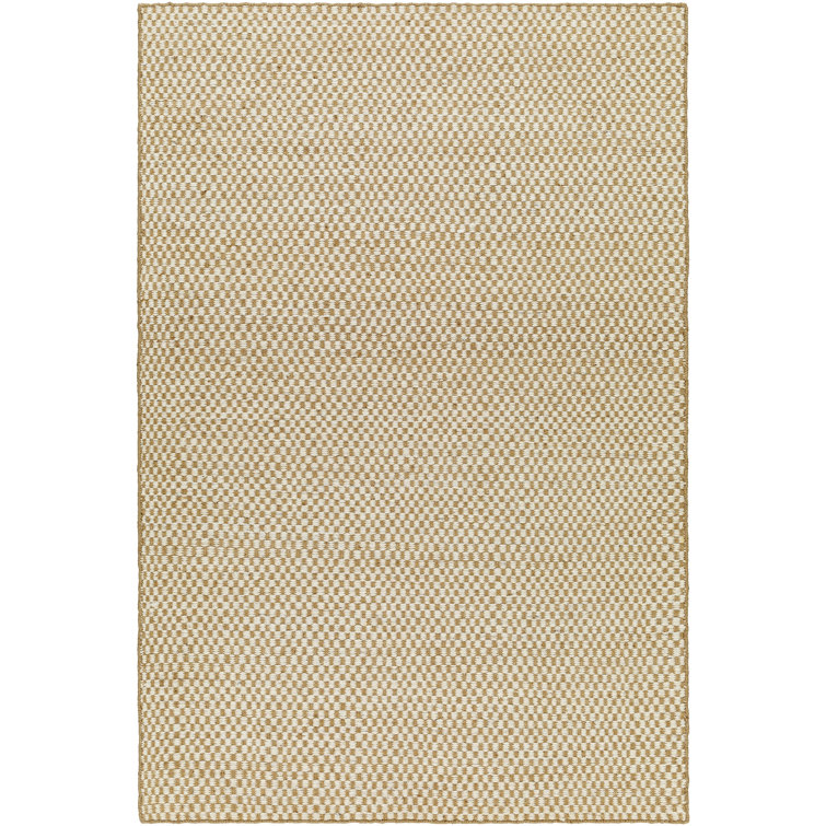 Bolton Wool Checkered Area Rug in Gray