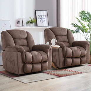 Dreamsir Oversized Rocker Recliner Chair, Manual Recliner Single Sofa  Couch, Soft Fabric Overstuffed Rocking Chair for Living Room, Theater  Seating