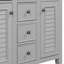 Meuble-lavabo 36 po avec lavabo en céramique, deux armoires et cinq tiroirs, structure en bois massif, gris