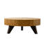 Ensemble de 2 tables basses gigognes, tables basses rondes modernes, tables d'appoint circulaires pour petits espaces, salon, balcon, table d'appoint, tambour, table d'appoint, avec véritable anneau d'arbre