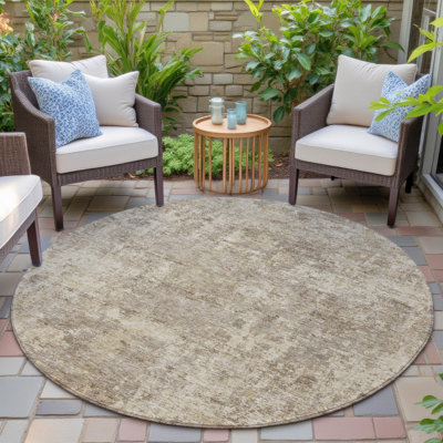 Machine Washable Indoor/Outdoor Xhevrie Taupe Rug
