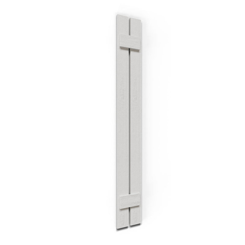 40" Off-White Faux Wood Rustic Board-n-Batten Shutters