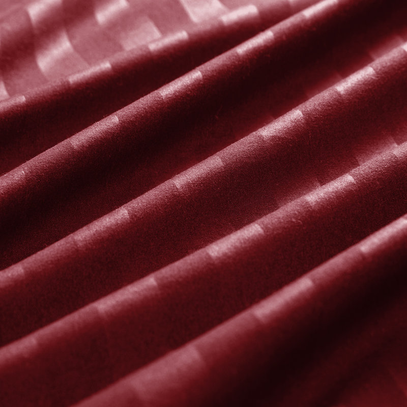Microfiber Striped Duvet Cover Set with Matching Pillowcases and Stripe Fitted Sheet, Burgundy
