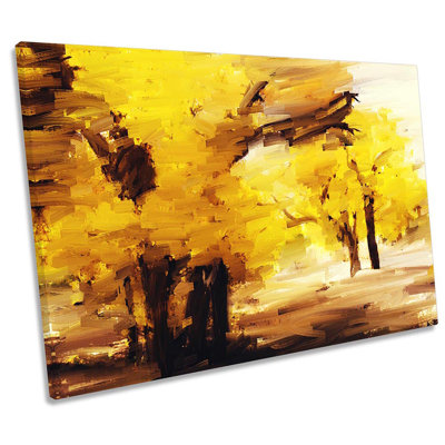 Yellow Forest Landscape - Wrapped Canvas Print