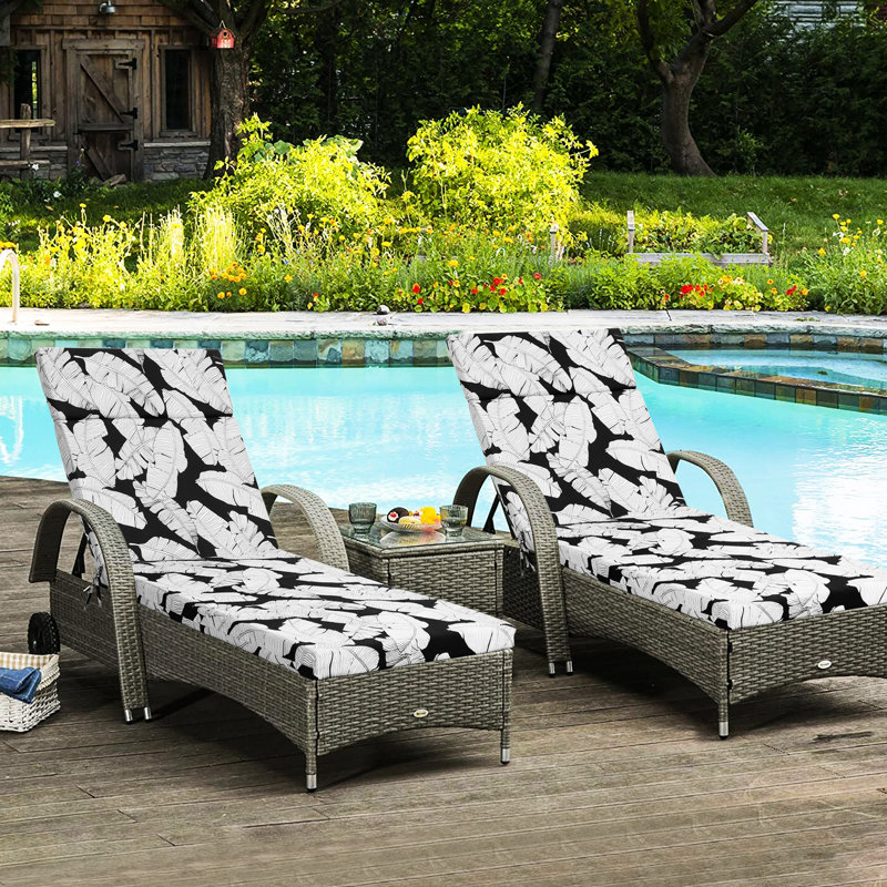 Outdoor Chaise Lounge Cushions, 75"X22.8"X2", Cover, High Resilience Foam, Firm Ties, Easy Maintenance, Multiple Colours Indoor/Outdoor Seat Water- , Resilient Sponge Fill, Stable Tying, To Clean,