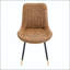 Chaise de salle à manger en tissu brun avec pieds dorés - ensemble de 2-129041922-129041920-129041917