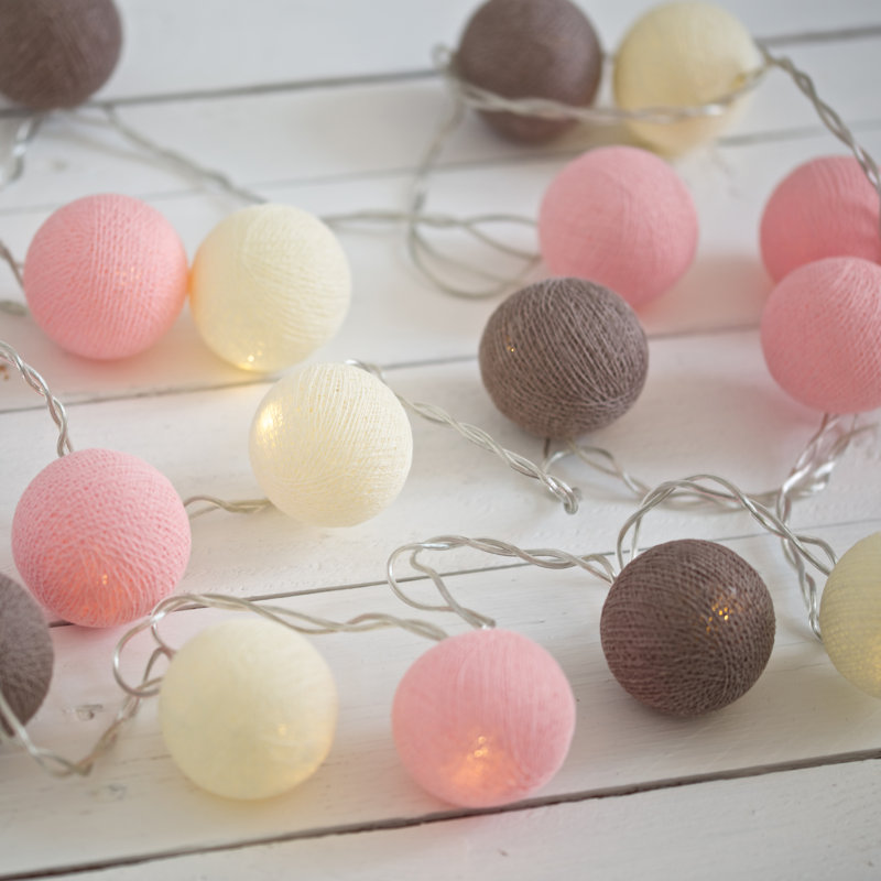 Misti LED Cotton Ball String Light, 20 Lamps - 5 Metre Long