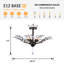 5 Light Dimmable Semi Flush Mount With Crystal Chandelier