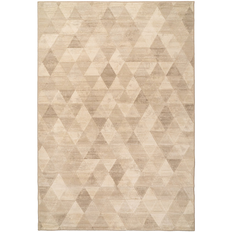 Tapis beige à motif géométrique Gerin, Rectangle 6 pi 7 po x 9 pi 6 po