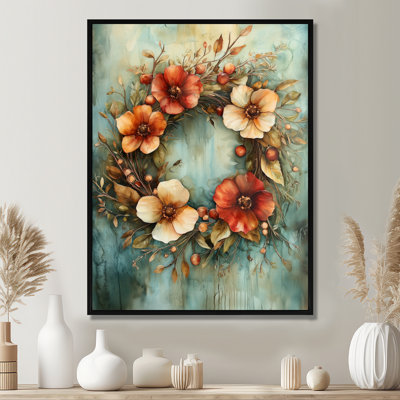 Farmhouse Wreath Spiral Of Petals II - Wreath Wall Art