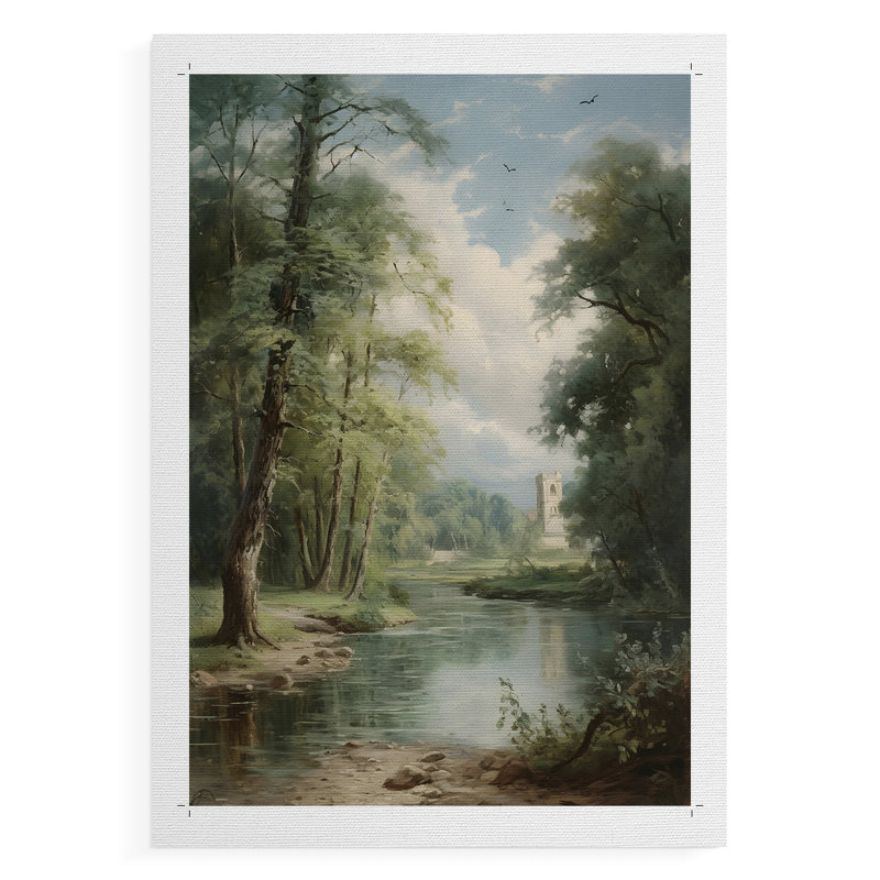 Paysage rétro CXCV III - reproduction de toile seulement - NON-CADRE, H 48 po x l 32 po