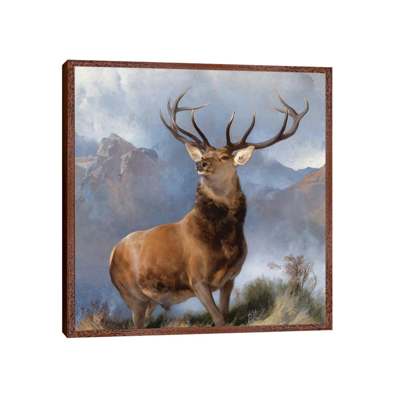 The Monarch Of The Glen, C.1851 by Sir Edwin Landseer - Painting on Canvas, Classic Brown Wood Framed