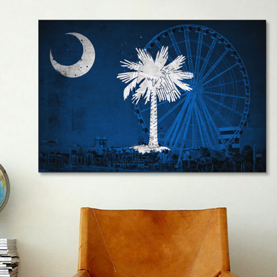 "flags south caroline myrtle beach" , impression sur toile