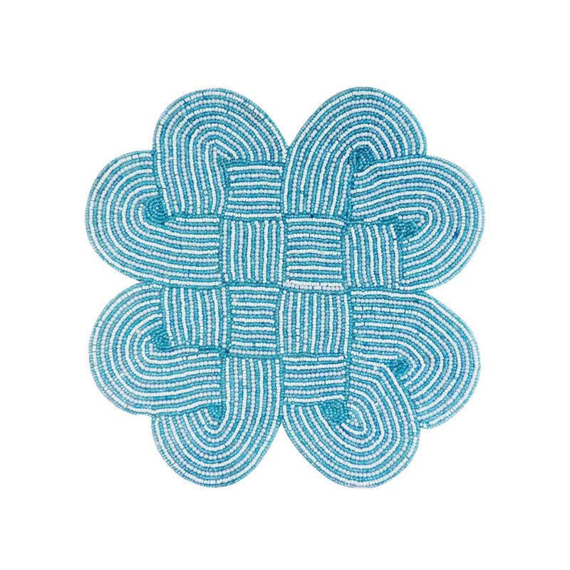 Geometric Placemat, Teal Cream