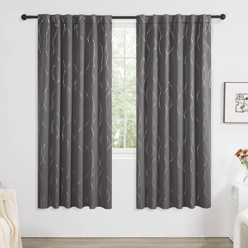 Deenie Room Darkening Curtain Pair, 52'' W x 45'' L, Turquoise
