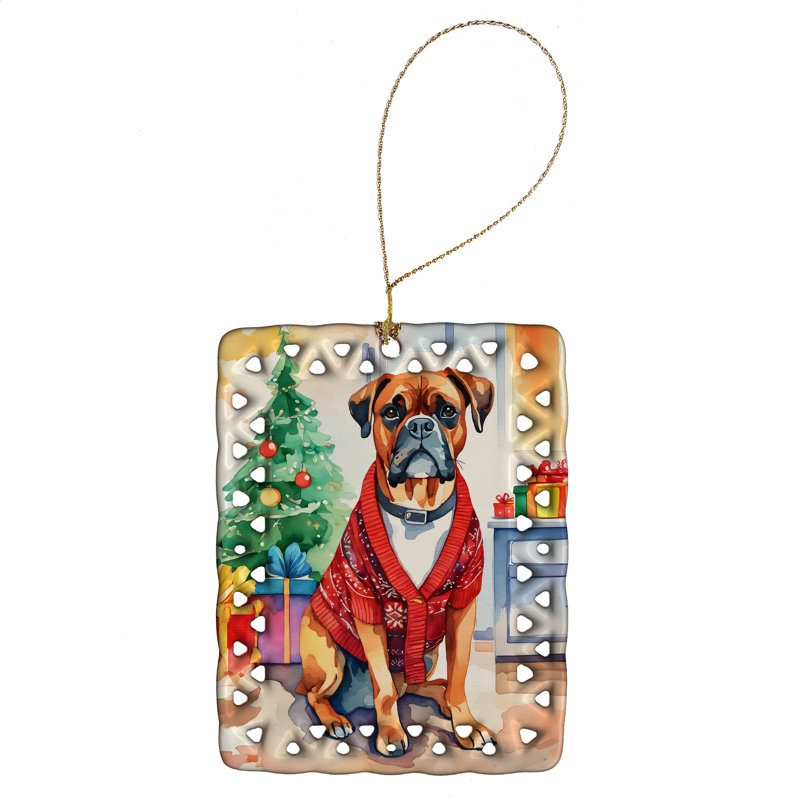 Ornement de Noël en porcelaine Boxer, Boxer 3398