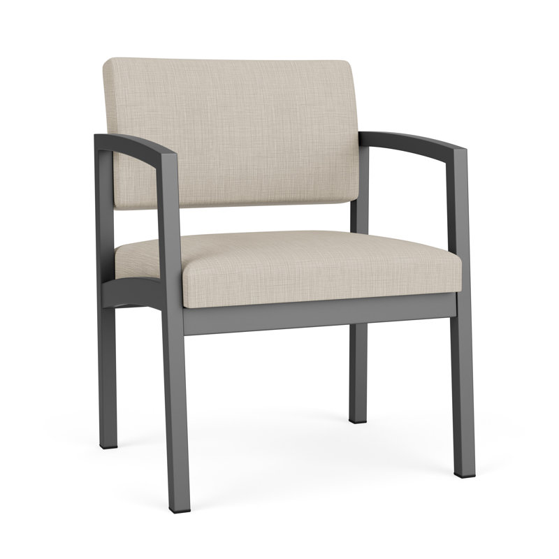 Chaise d'invité en acier Lenox, Gris anthracite, Plot Line Neutral