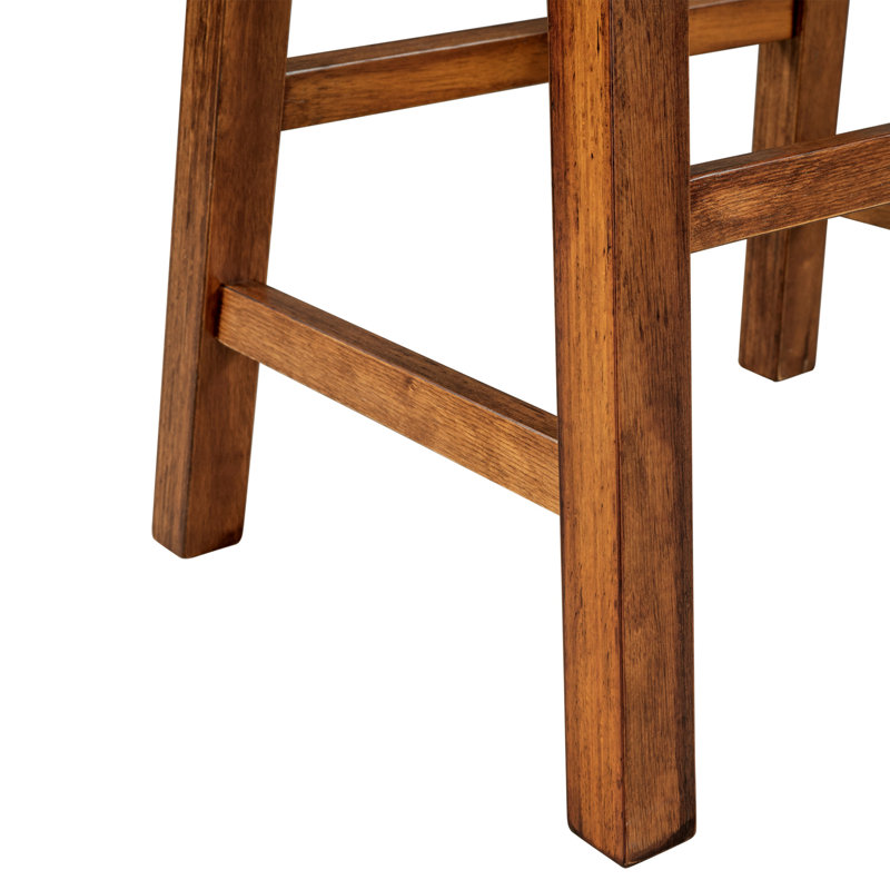 Tabourets de cuisine en bois à hauteur de comptoir 2 pièces Gazley Farmhouse, Noyer
