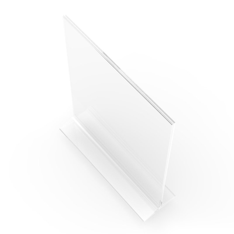 5X7" Clear Polystyrene Sign Holder Picture Frame Photo Menu Holder Countertop Display Rack 11193-3-5X7 Peel Off Protective Film (White) Before Use.