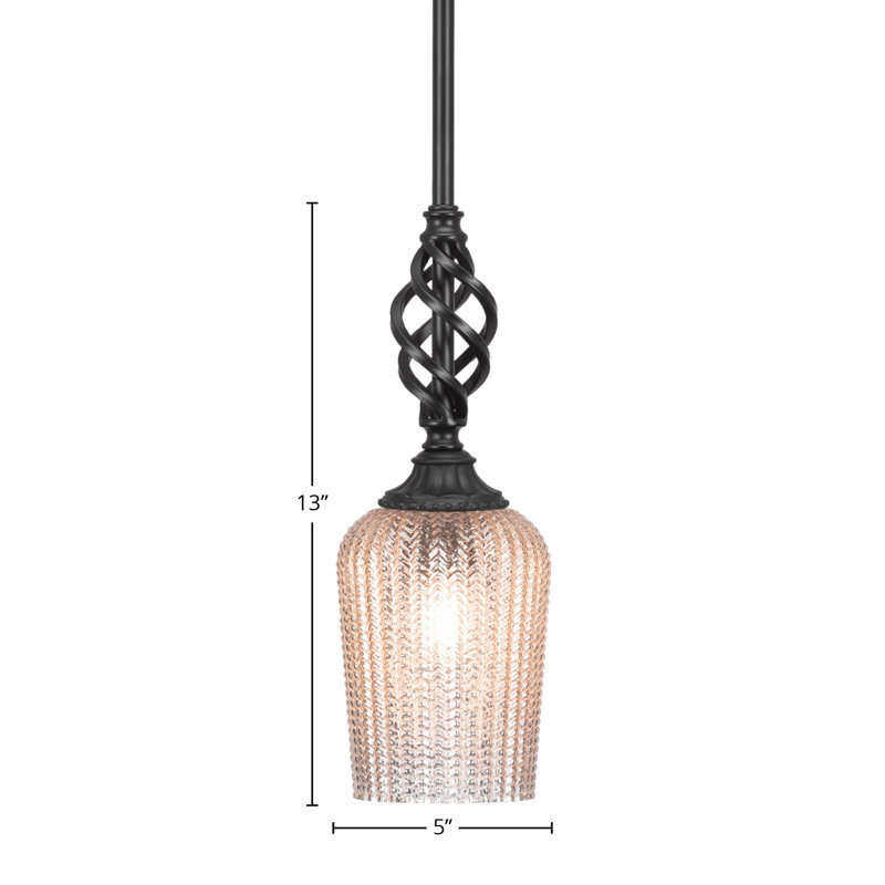 Eleganté Stem Hung Mini Pendant, 13" H x 5" W x 5" D, Gold
