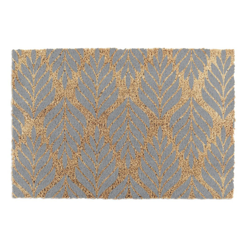 Brais Palm Kitchen Mat, Grey/Orange