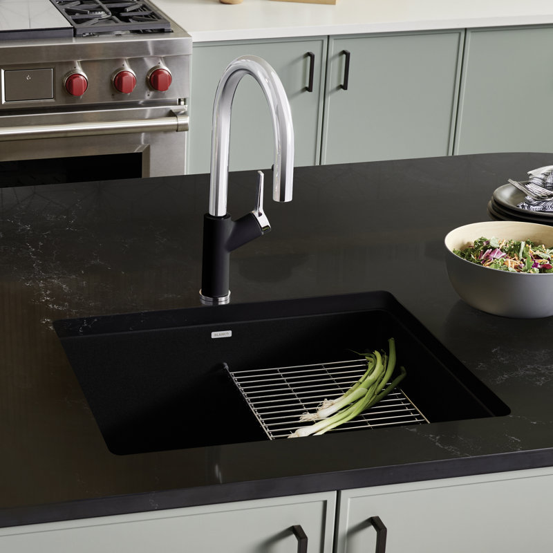 Precis SILGRANIT 24" L x 17.75" W Undermount Kitchen Sink, Volcano Gray