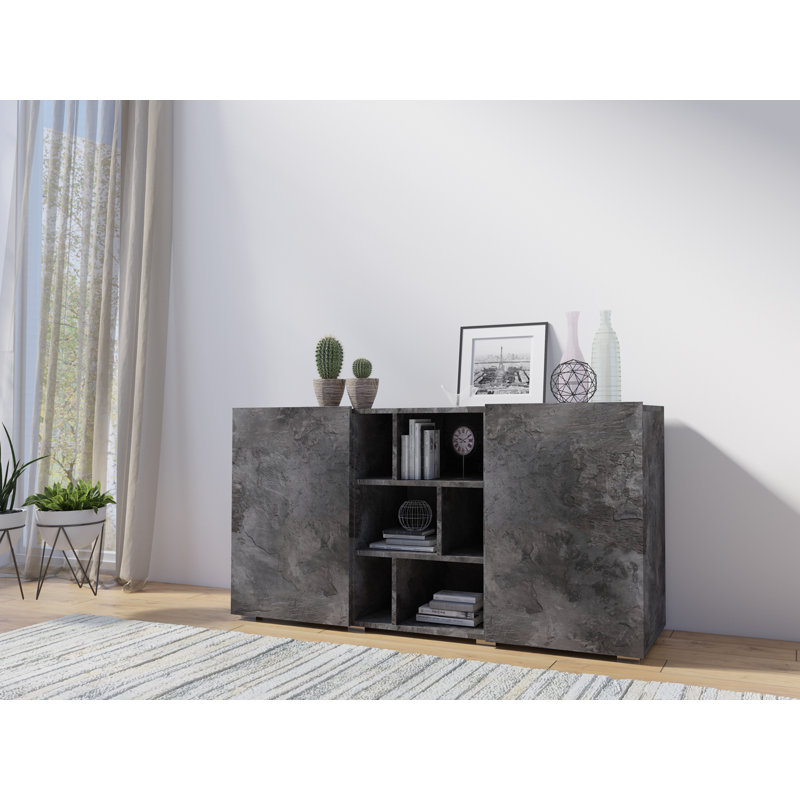 Abdimajiid 132cm Sideboard, Dark Grey Marble