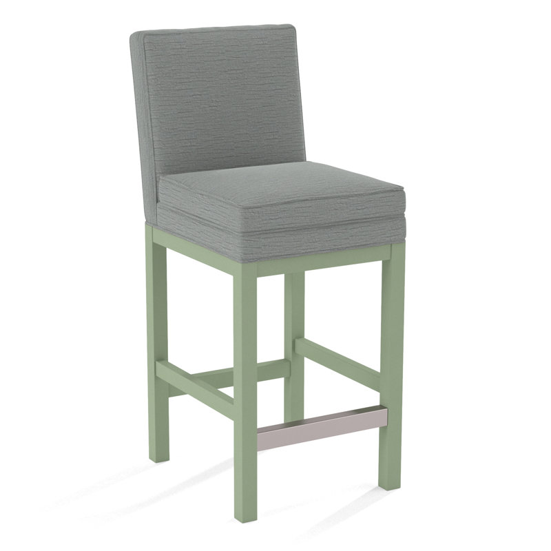 Upholstered Stool, Gray Sugar Performance; 0863-84, Celery Finish