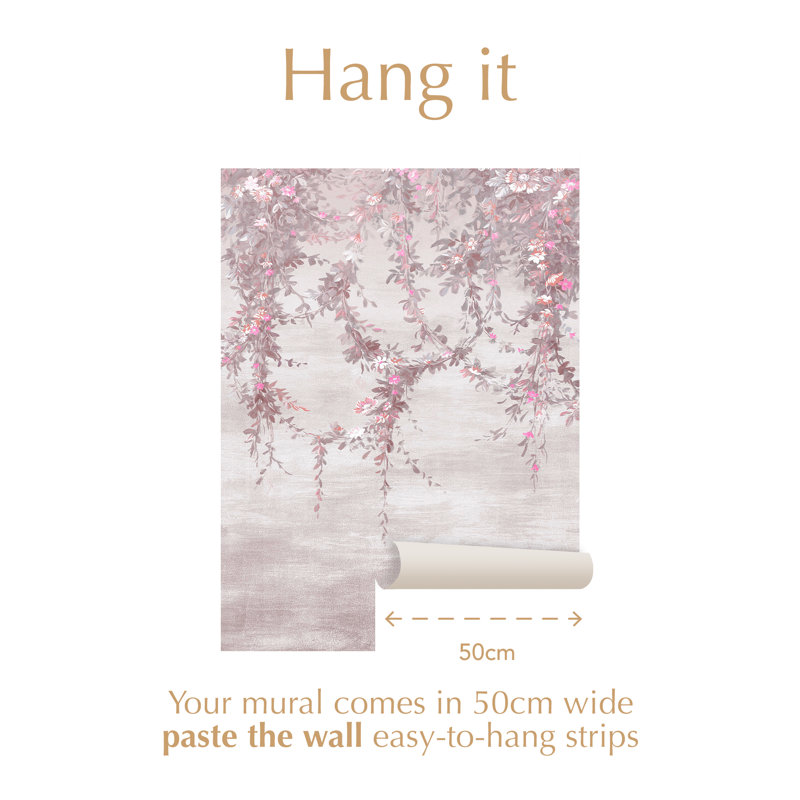 by Rachel Ashwell Hanging Garden Made to Order Fixed Size Mural 2.5m x 4m Mural Roll, Pink