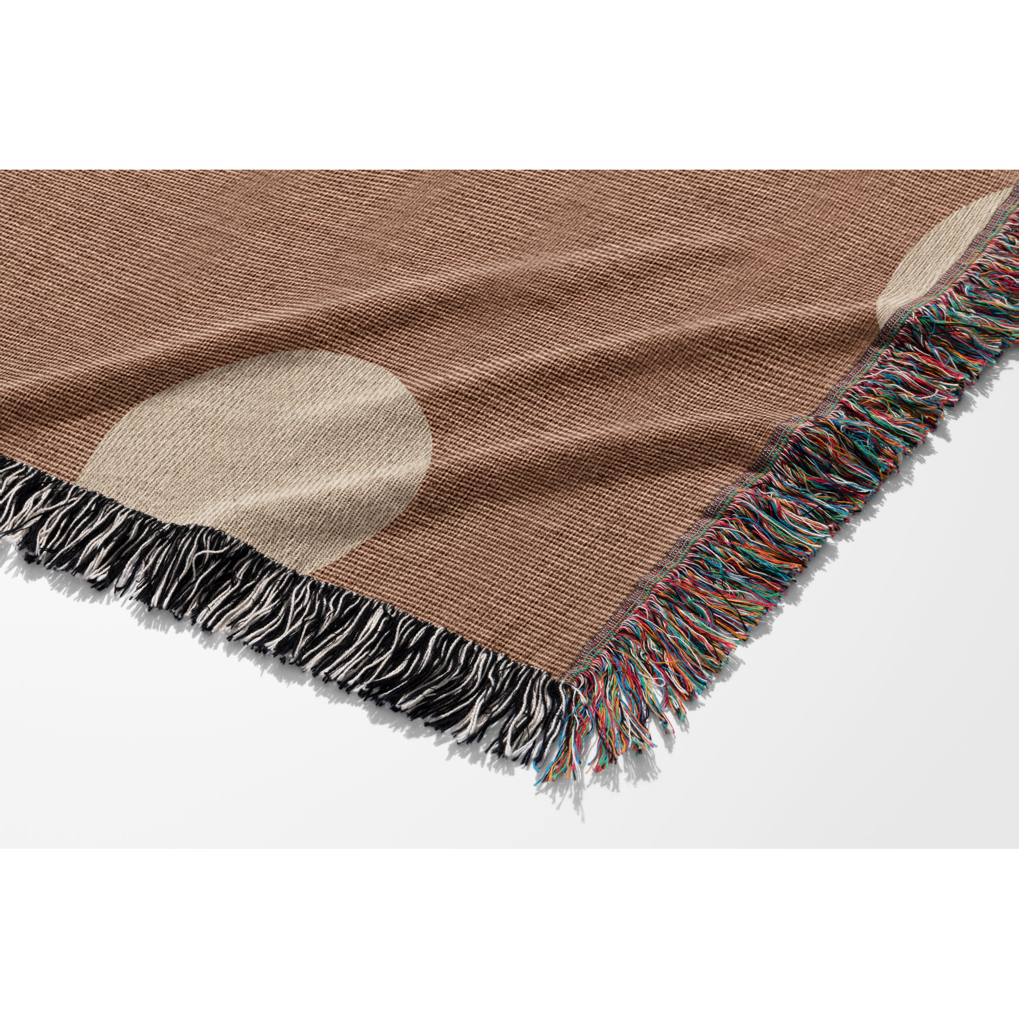 Leonore Cotton Hand Woven Throw Blanket, Rust/Beige, Throw