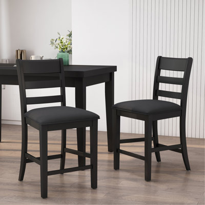 Ensemble de 2 tabourets de comptoir en bois rembourrés Farmhouse