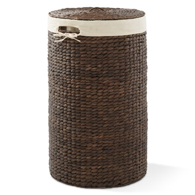 Round Laundry Hamper Basket with Lid & Liner for Clothes
