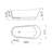 67-inch solid surface soaking bathtub with overflow for bathroom