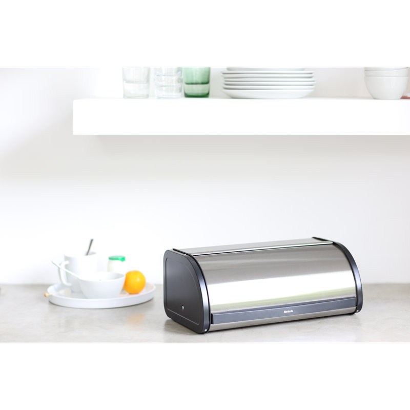 Brabantia Roll Top Bread Bin, Brilliant Steel