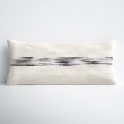 Cason Embroidered Wool Lumbar Throw Pillow