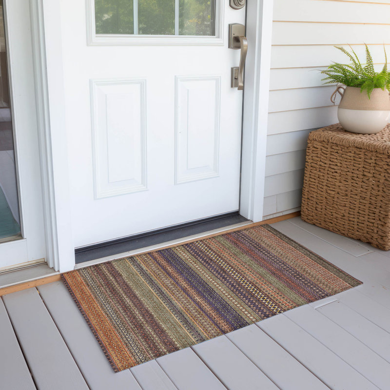 Tapis intérieur / extérieur Kinslee, Rectangle 1 pi 8 po x 2 pi 6 po