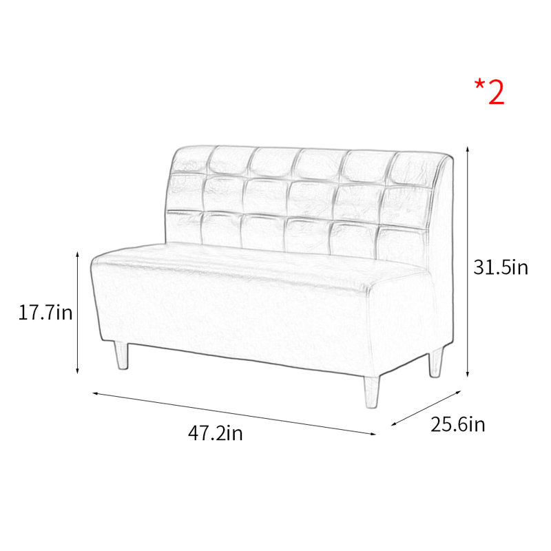 Banc rembourré en similicuir, Jaune