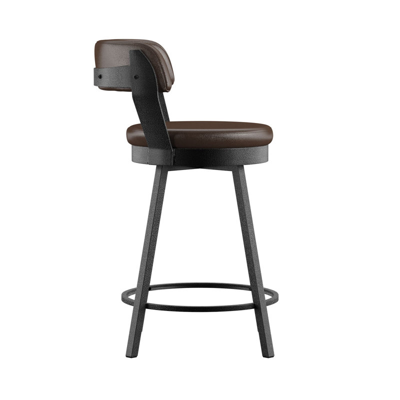 Tabouret de bar et de comptoir Berrin, Brun, Tabouret de comptoir (siège d’une hauteur de 24